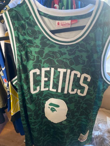 Green XL Mitchell & Ness Jersey (New) Bape