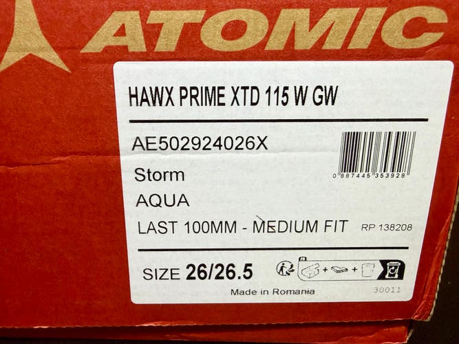 Mondo 26 & 26.5 Atomic Alpine Touring Hawx Prime Ski Boots