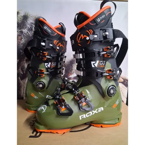 Roxa R/Fit MV 130 Ski Boots Olive Green Orange GripWalk 24.5 280mm Flex 130