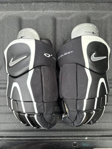 Vintage Nike Quest 2 Hockey Gloves 14.5" SR XL – Like New with Custom Cuff Wrist Guards