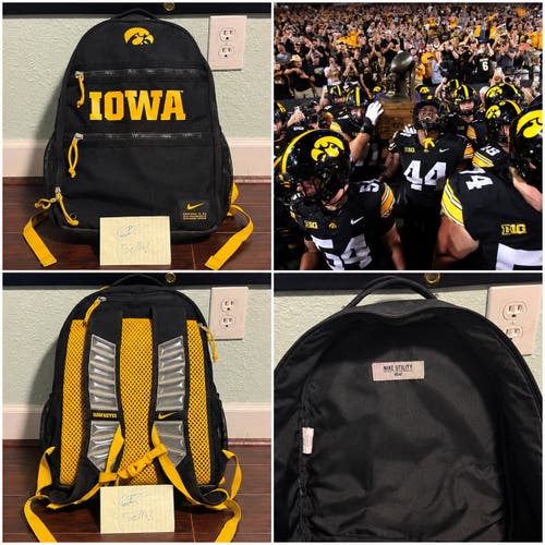 RARE Iowa Hawkeyes Football Team Issued Nike Utility Heat Backpack