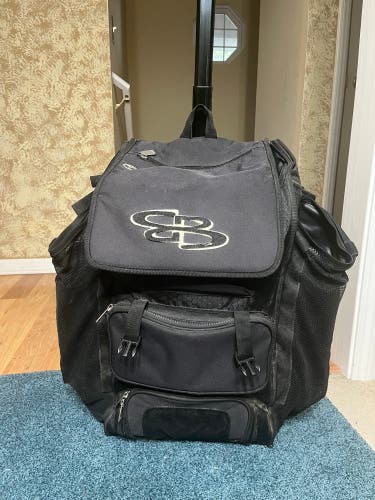 Black Boombah Rolling Superpack Baseball and Softball Gear Bag