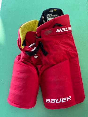Red Junior Large Bauer Supreme 3S Hockey Pants