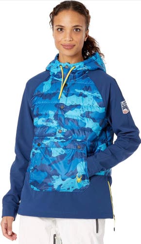 Spyder Women’s 
USST Glissade Hybrid Anorak
Insulator Jacket Blue Camo Size Large EUC worn once