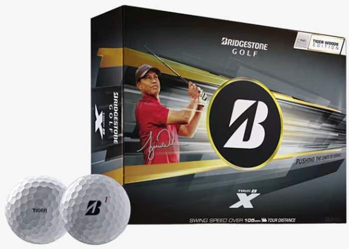 Bridgestone Tour B-X Tiger Woods Edition Golf Balls (White,12pk) 1 dz  2026 NEW