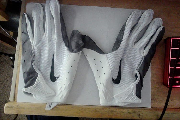 New Nike Vapor Jet Football Gloves White Grey Black XXL Adult