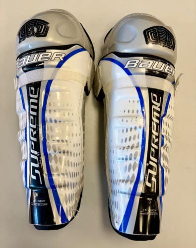 Used Bauer SUPREME Senior Shin Guards White 15" 11860-S000317086