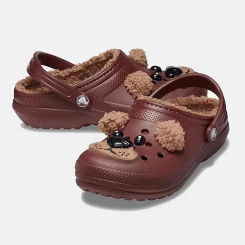Crocs Classic Lined I AM Brown Bear Clogs Toddler 4 Brown Casual Shoes MOT226