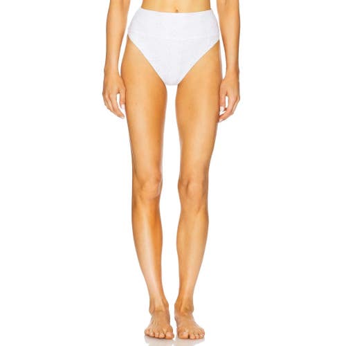 Beach Riot Hazel Bikini Bottoms Women's Medium White Stretch High-Waisted MOT195