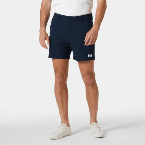 Helly Hansen Move Shorts Mens Small Navy 6 Inseam Quick Belted Waist Dry DAC196