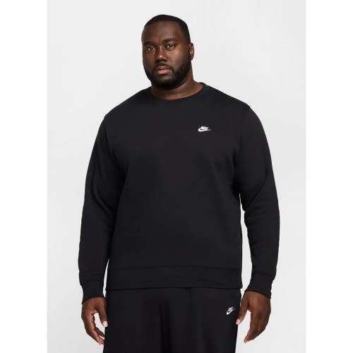Nike Club Basketball Sweatshirt Mens Large Black Brushed Fleece Crew Neck DAC157