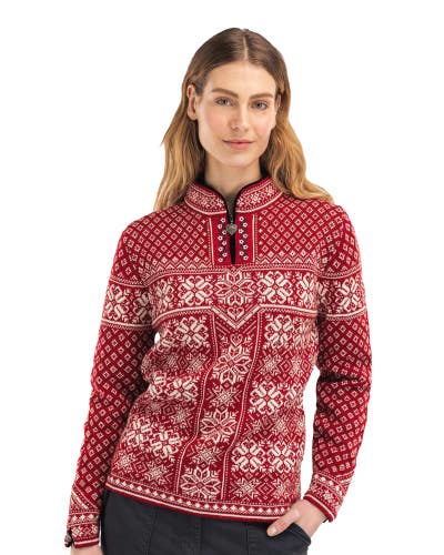 Dale Of Norway Peace Sweater Women Small Red Rose White Fair Isle Pullover DAC96