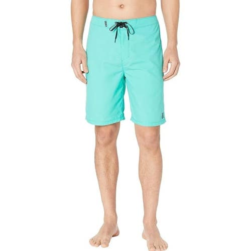 Hurley One & Only 2.0 Boardshorts Men's 31 Green Drawstring Waist Swimwear DAC45