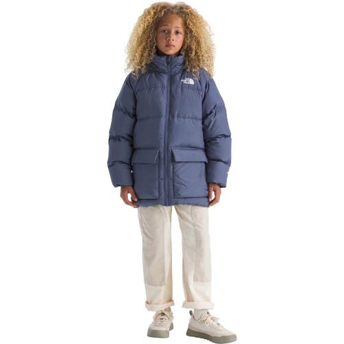 The North Face Short Parka Jacket Kids L(12) Slate Blue Down Fleece Lined DAC158