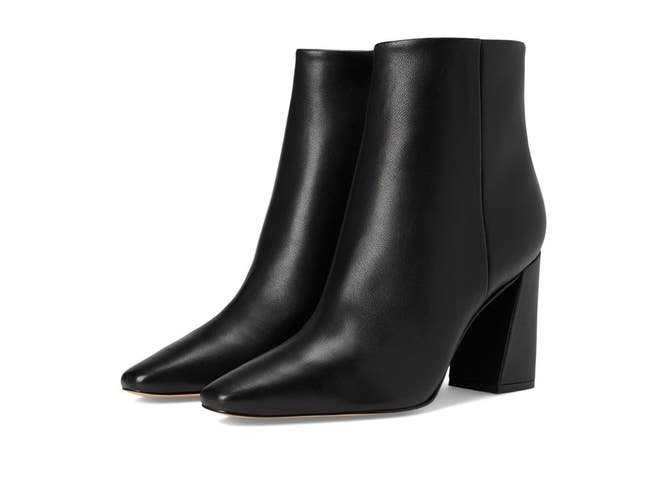 Marc Fisher Yanara Boots Womens US 8 Black Leather Snip Toe Ankle Bootie ZAP2848