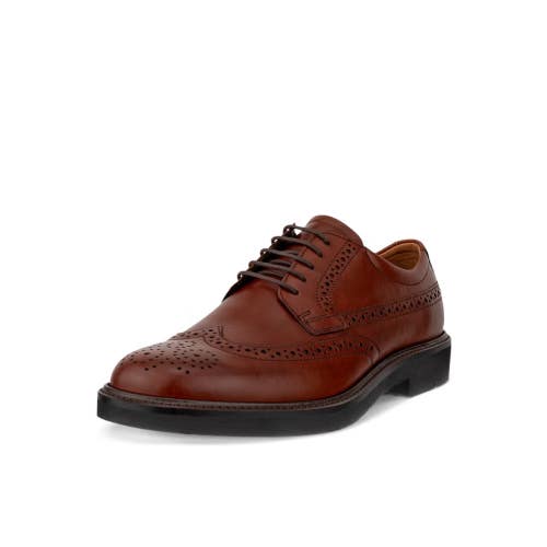 ECCO Metropole London Brogue Men's US 9-9.5 Brown Leather Wing Tip Shoes ZAP2883