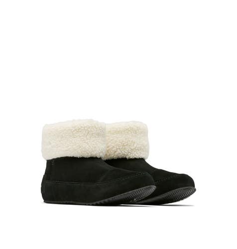 Sorel Go 2048731 Boots Women's 9 B Black Suede Faux Fur Stumptown Bootie ZAP2894