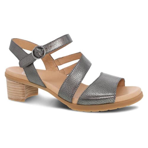 Dansko Tansy Sandals Women's US 10.5-11 Gunmetal Leather Ankle Strappy ZAP2872