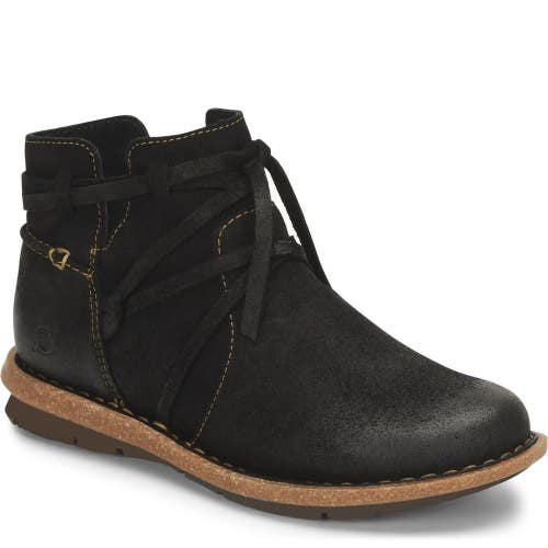 Born Tarkiln BR0013609 Boots Women's US 8.5 D Black Distressed Leather ZAP2805