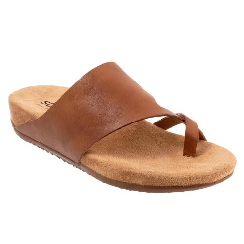 SoftWalk Blaine Sandals Women's US 12 B Luggage Leather Slip On Slide ZAP2889
