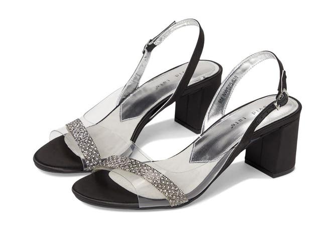David Tate Night Dress Sandals Women's 9AA Black Rhinestone Slingback ZAP2816