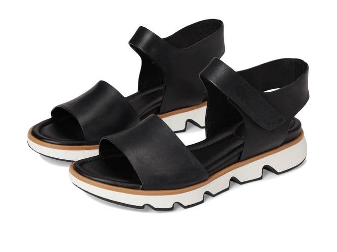 Sofft Morgan Sandals Women's 6 M Black Leather Open Toe Adjustable Strap ZAP2796