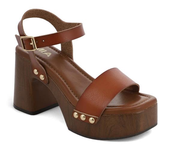 Mia Electrah GS1754705 Sandals Women's US 8.5 M Cognac Platform Strappy ZOGG4036