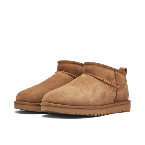 UGG Classic Ultra Mini 1116109-CHE Women 8 B Chestnut Suede Ankle Boots ZOGG4027
