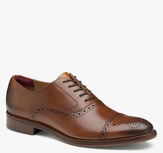 Johnston & Murphy Conard 2.0 Oxford Men's 11.5M Tan Leather Dress Shoes ZOGG4028