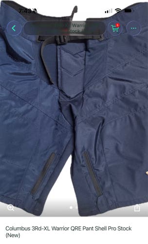 Columbus 3Rd-XL Warrior QRE Pant Shell Pro Stock (New)