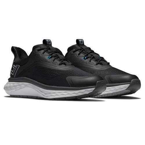 FootJoy Quantum 56990 Men 9.5 Black White Waterproof Spikeless Golf Shoes PNE405