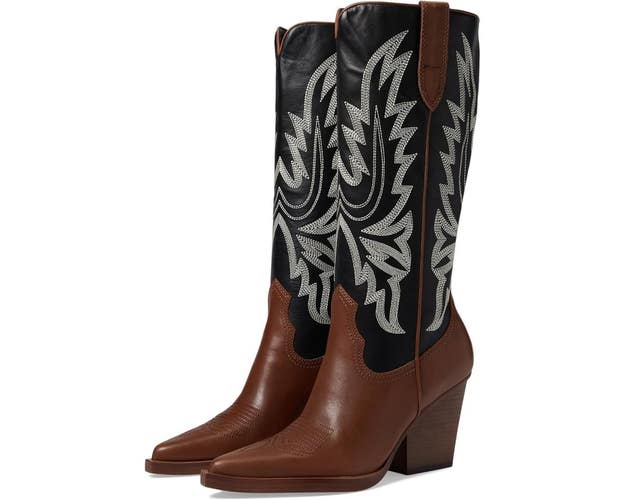 Dolce Vita Blanch Womens 7.5 Brown Black Leather Knee High Western Boot RHS9821