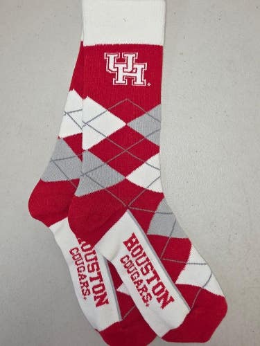 ST1a NCAA HOUSTON COUGARS Crew Socks OSFM One Size Fits Most FREE SHIPPING New