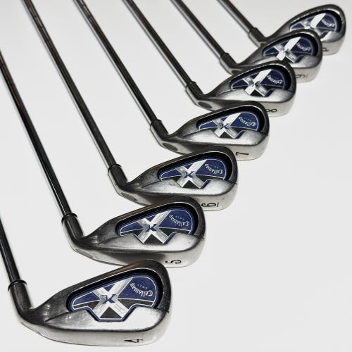 Callaway X-18 Iron Set 4-9, PW Right Handed Uniflex Steel Shafts