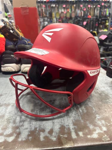 Used Easton BASEBALL HELMET Batting Helmet w/Mask Red L/XL 11337-S000497506