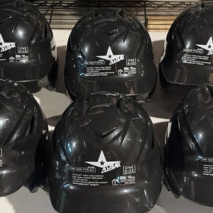 6 brand new all star batting helmets. One size fits all. Color black