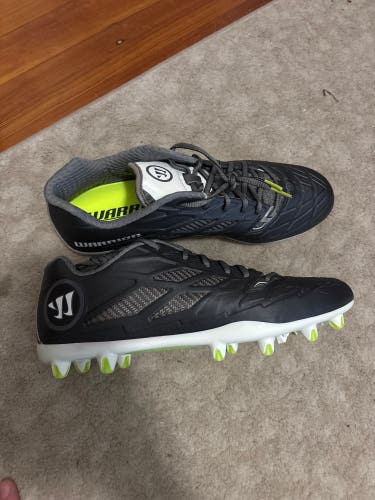 NEW Warrior Burn 8.0 Lacrosse Cleats Men's Size 11.5 - Black/Gray/Lime - NWOB