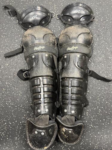Used Rawlings LGP2Y-B Catchers Leg Guards Black Youth 11849-S000042797