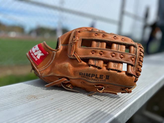 Vintage SSK Dimple DPG-740RS 12" Baseball / Softball Glove - Double Post Web - Cleaned / Game ready