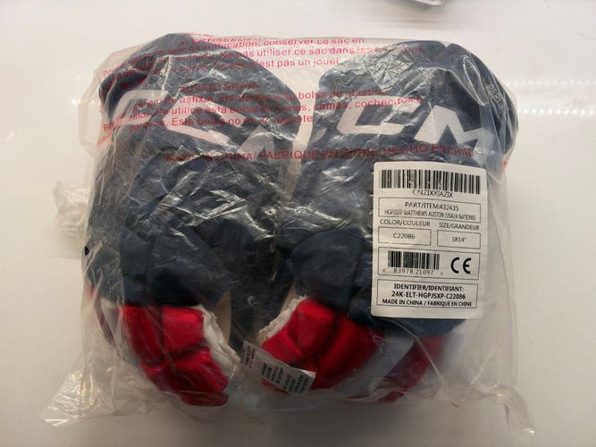RARE! Auston Matthews 4 Nations CCM HGPJSXP Gloves 14 Team IssuedPro Stock (like new)