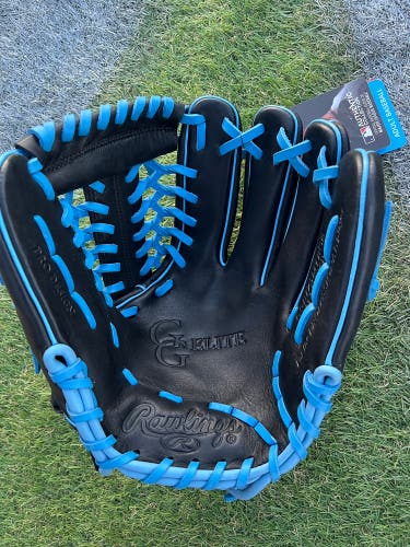 Rawlings 11.75” RHT Gold Glove Elite Trapeze Web Baseball Softball Glove Black/Baby Blue NEW