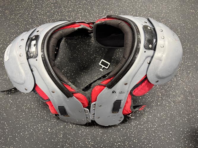 Used Riddell STAPH FIGHTER FB Shoulder Pads Grey 2X 11849-S000043574
