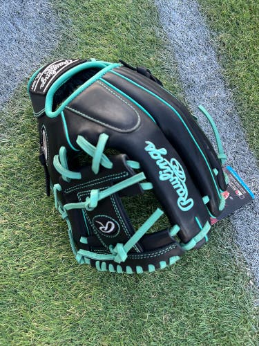 Rawlings 11.5” RHY Gold Glove Elite I-Web Baseball Softball Glove Black/Green NEW