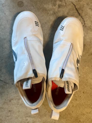 White Men's Size M 11.0 (W 12.0) Adult Marucci Low Top Metal (Used)