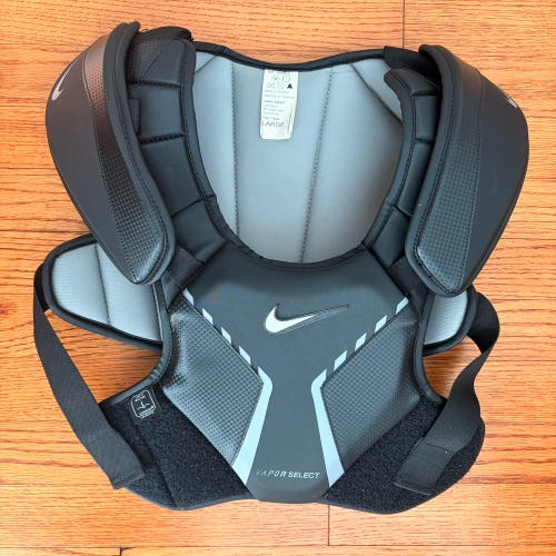 Nike Vapor Select Lacrosse Shoulder Pads, Large, Black