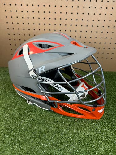 Cascade R Matte Gray Orange Mens Adult Lacrosse Helmet VGC