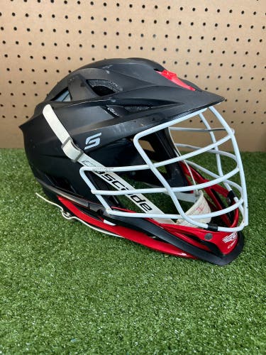 Cascade S Lacrosse Helmet Adult Matte Black Red Pearl Facemask