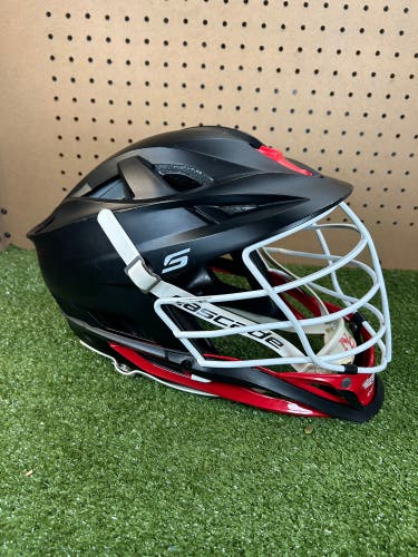 Cascade S Lacrosse Helmet Adult Matte Black Red White