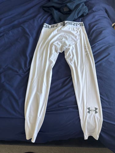 White Medium Men's Under Armour Compression Pants