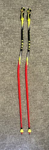 Great condition Leki World Cup - GS Racing ski poles with Trigger System -  135cm(54in)